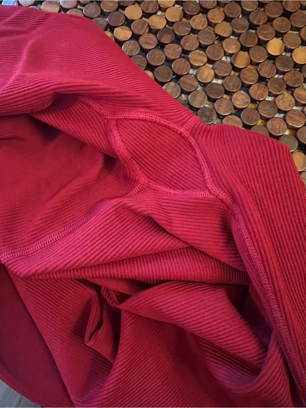 Spiritual Gangster ribbed Brick Red Leggings Tan Trim Size Medium Self Love - Picture 8 of 10